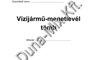 Vizijármű menetlevéltömb 1